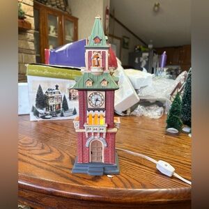 HOLIDAY TIME CLOCK TOWER FOR CHRISTMAS VILLAGE